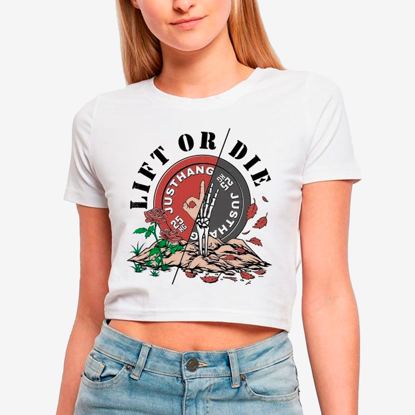 LIFT OR DIE CROP TOP JUSCROTEE-LIFTDIE